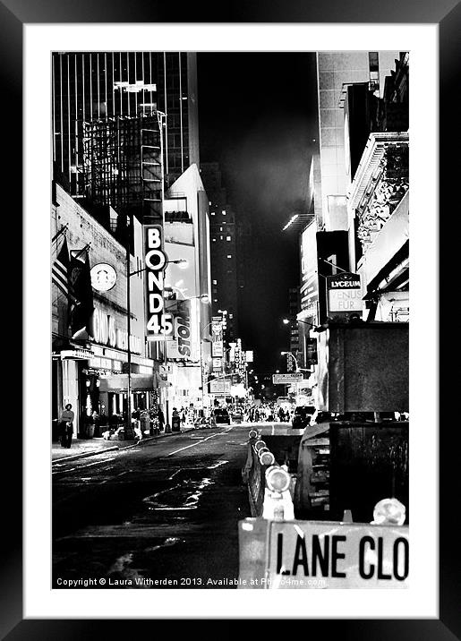 City Back Street monochrome Framed Mounted Print by Laura Witherden