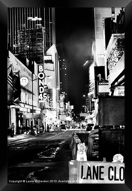 City Back Street monochrome Framed Print by Laura Witherden