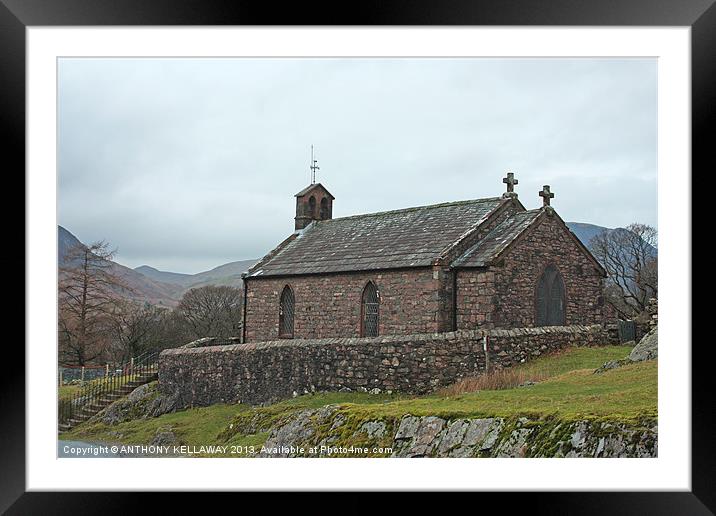 ST. JAMES CHURCH BUTTERMERE Framed Mounted Print by Anthony Kellaway