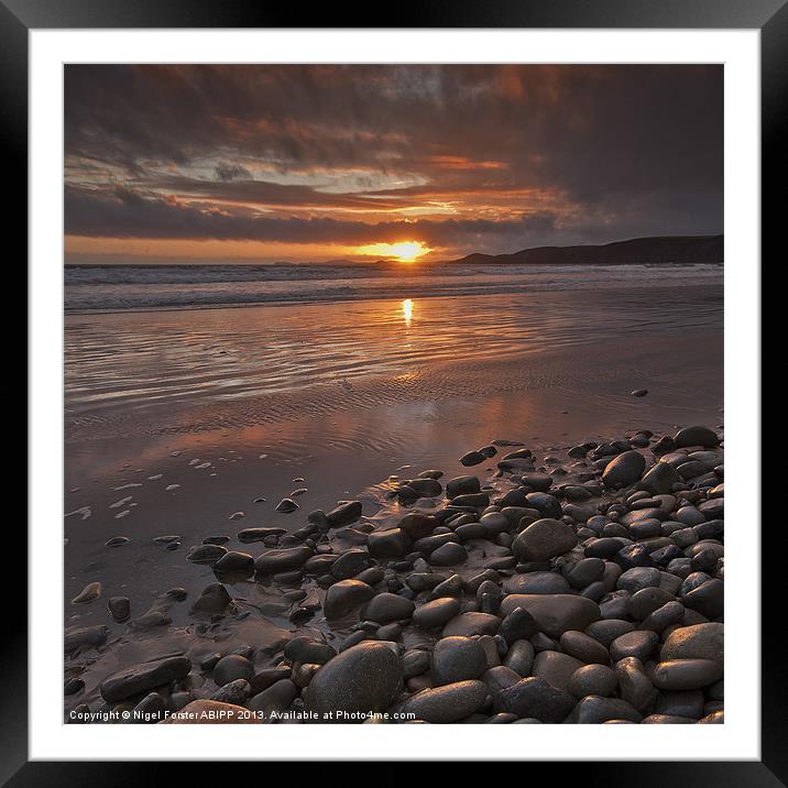 Pebbles Framed Mounted Print by Creative Photography Wales