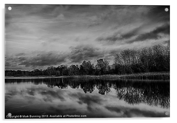 Thompson Water in Black and White Acrylic by Mark Bunning