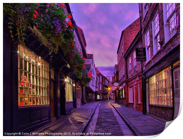 The Shambles York - Twilight Print by Colin Williams Photography