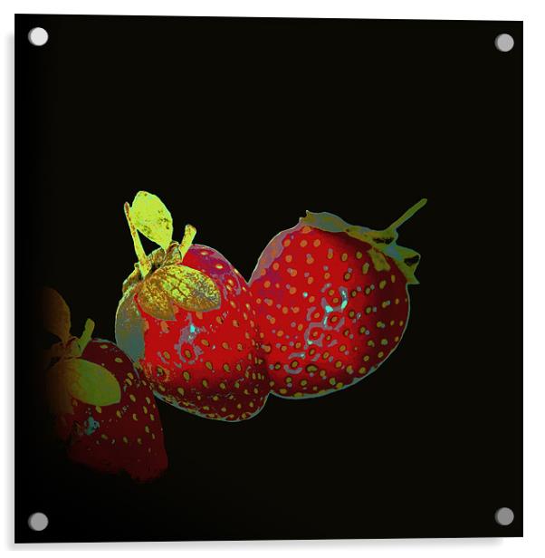 Fashion of Strawberries.. Acrylic by Nadeesha Jayamanne