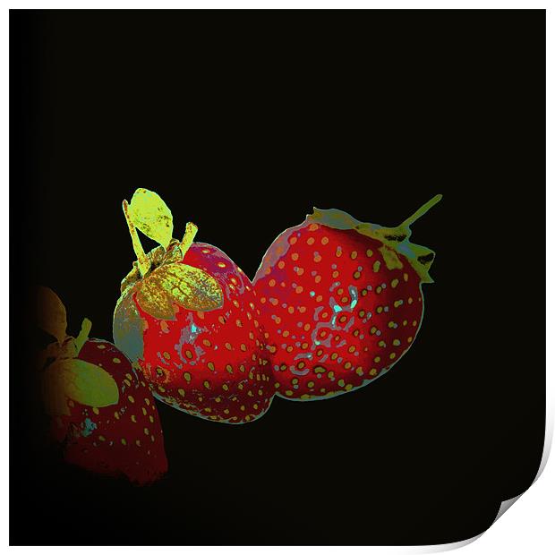 Fashion of Strawberries.. Print by Nadeesha Jayamanne