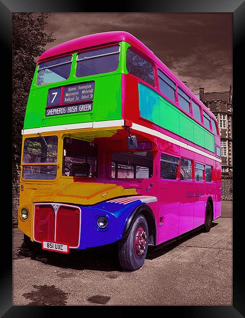 Psycadelic Bus Framed Print by mike fahy
