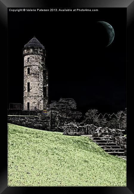 Eerie Eglinton Castle Framed Print by Valerie Paterson
