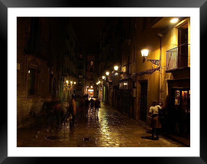 Barcelona After Rain Framed Mounted Print by Pawel Juszczyk