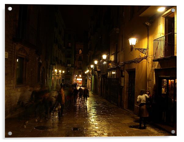 Barcelona After Rain Acrylic by Pawel Juszczyk