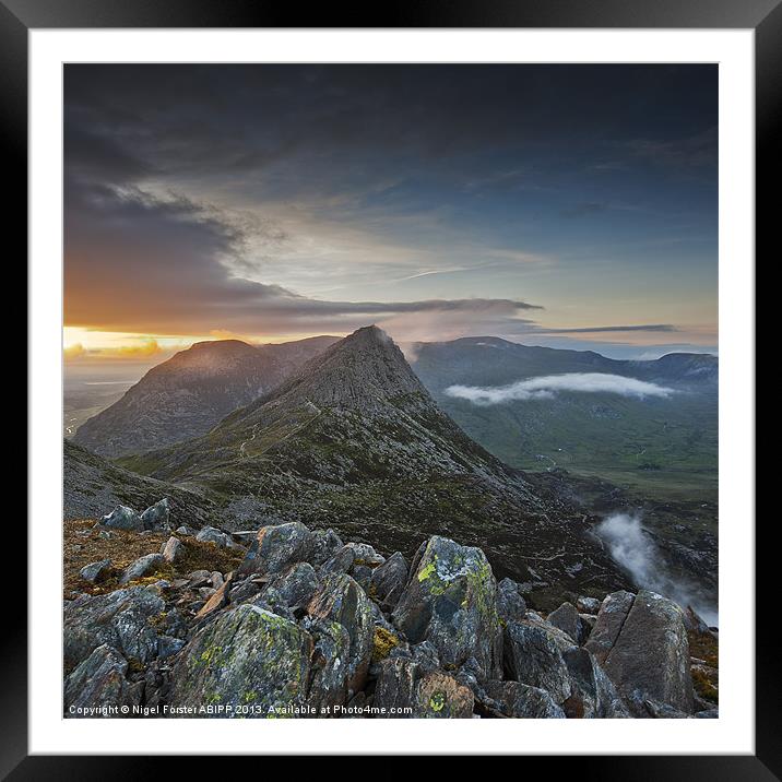 Tryfan dusk Framed Mounted Print by Creative Photography Wales