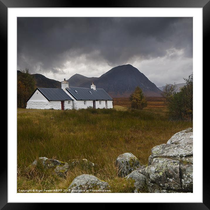 Black Cottage Glencoe Framed Mounted Print by Creative Photography Wales