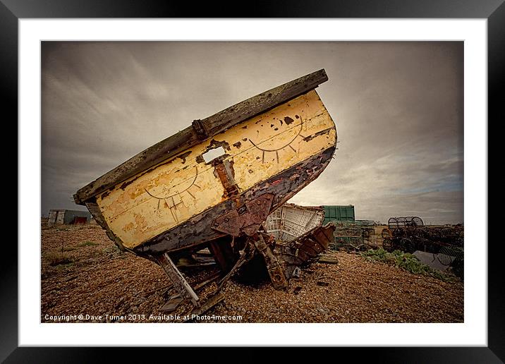 Sleeping Boat, Dungeness Framed Mounted Print by Dave Turner