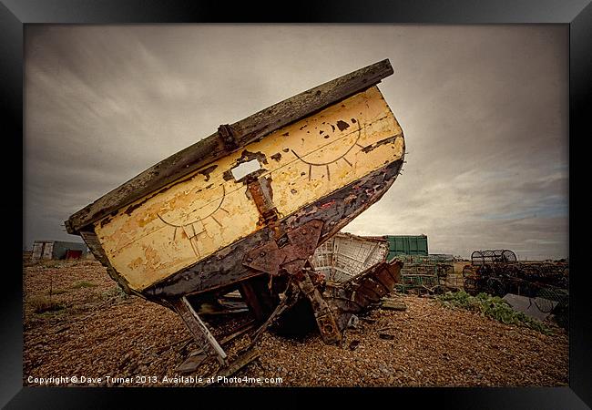 Sleeping Boat, Dungeness Framed Print by Dave Turner