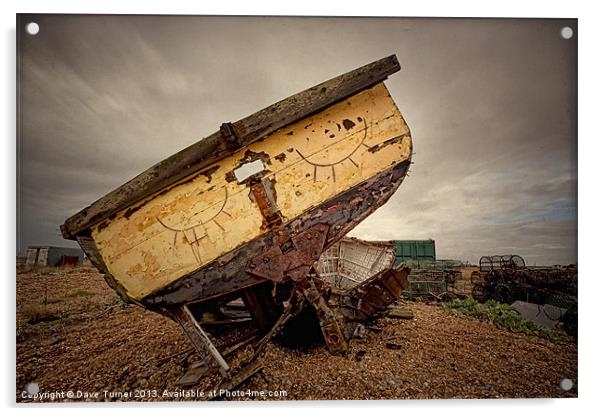 Sleeping Boat, Dungeness Acrylic by Dave Turner