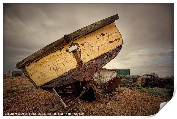 Sleeping Boat, Dungeness Print by Dave Turner