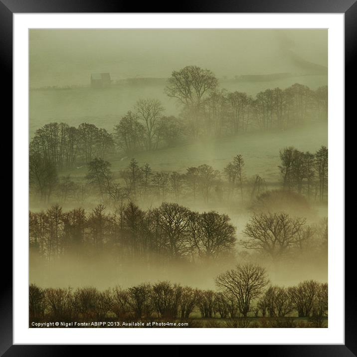 Pencelli Mist Framed Mounted Print by Creative Photography Wales