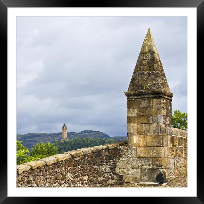 Wallace Monument from Stirling Bridge Framed Mounted Print by Jane McIlroy