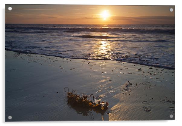 Early Morning Beach Sunrise Acrylic by Simon West