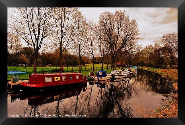 a walk by the lock... Framed Print by linda cook