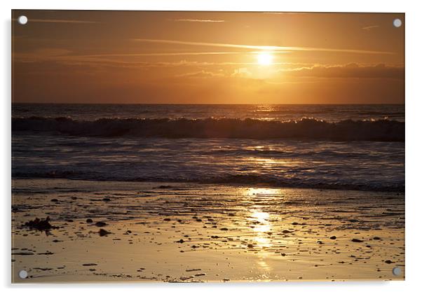 Morning Beach Sunrise Acrylic by Simon West