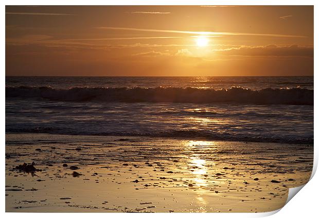 Morning Beach Sunrise Print by Simon West