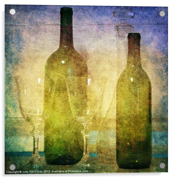 Divine Wine Acrylic by Judy Hall-Folde