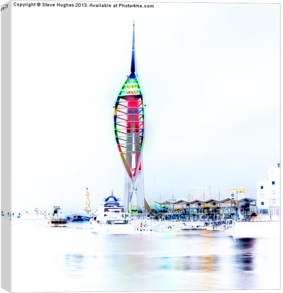 Spinnaker Tower Portsmouth Harbour inverted Canvas Print by Steve Hughes