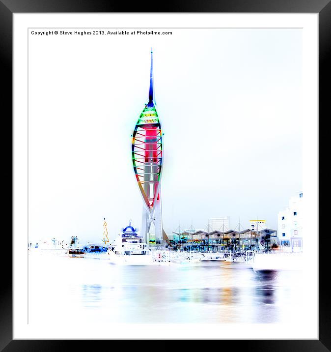 Spinnaker Tower Portsmouth Harbour inverted Framed Mounted Print by Steve Hughes