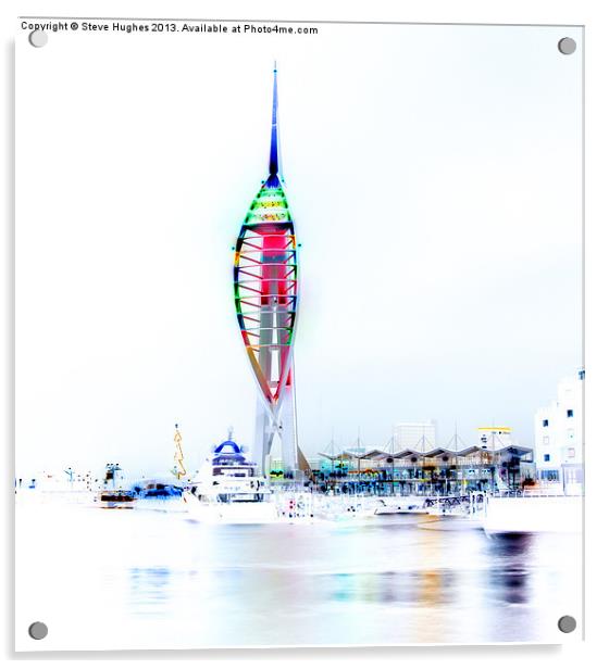 Spinnaker Tower Portsmouth Harbour inverted Acrylic by Steve Hughes