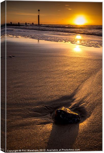 One stone on the beach Canvas Print by Phil Wareham