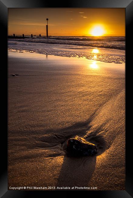 One stone on the beach Framed Print by Phil Wareham