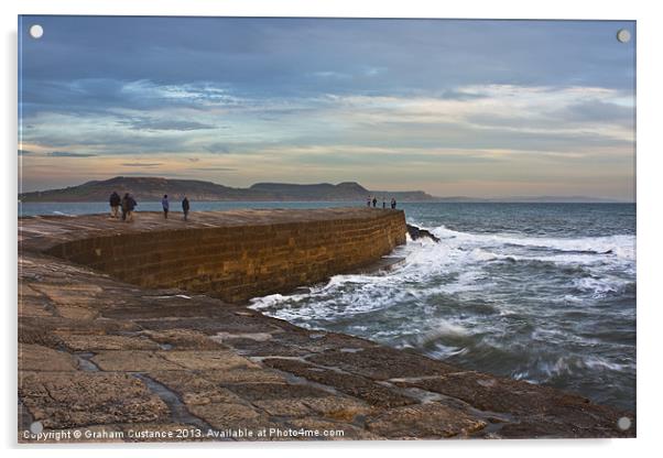 The Cobb, Lyme Regis, Dorset Acrylic by Graham Custance