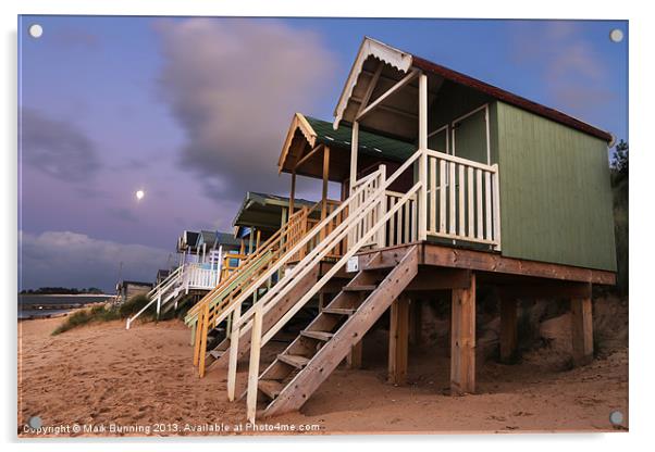 Wells beach huts Acrylic by Mark Bunning