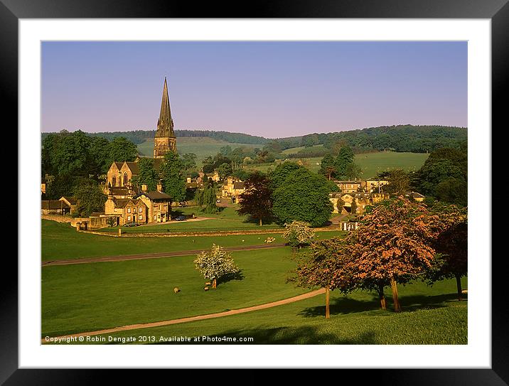 Edensor village, Chatsworth Park Framed Mounted Print by Robin Dengate