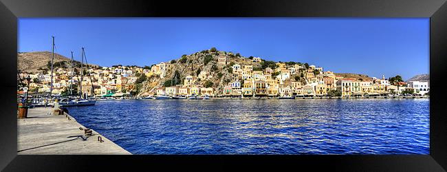 Gialos Harbour Panorama Framed Print by Tom Gomez
