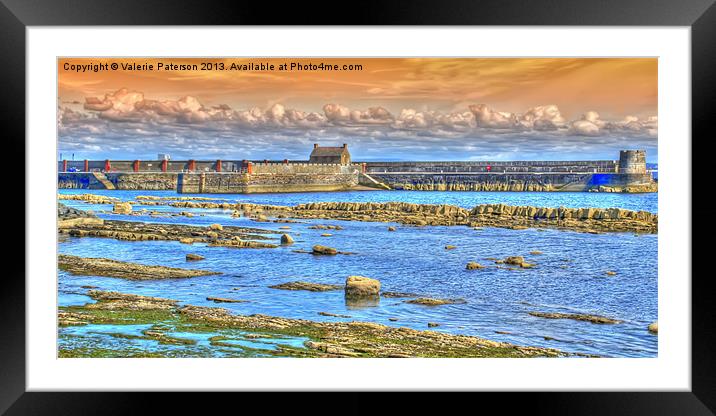 Saltcoats Harbour Low Tide Framed Mounted Print by Valerie Paterson