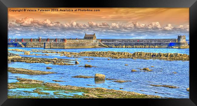 Saltcoats Harbour Low Tide Framed Print by Valerie Paterson