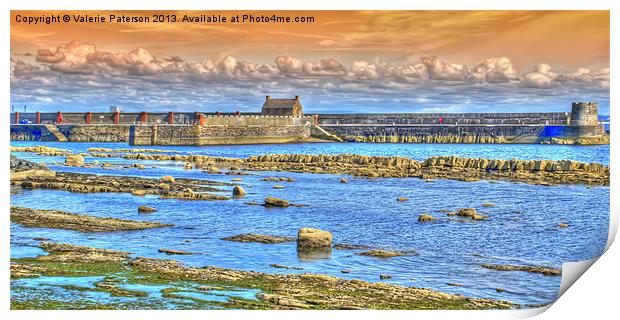 Saltcoats Harbour Low Tide Print by Valerie Paterson