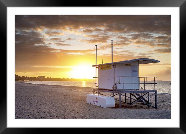 Sandbanks Sunrise Framed Mounted Print by Andrew Bannister