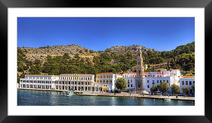 Panormitis Monastery Framed Mounted Print by Tom Gomez