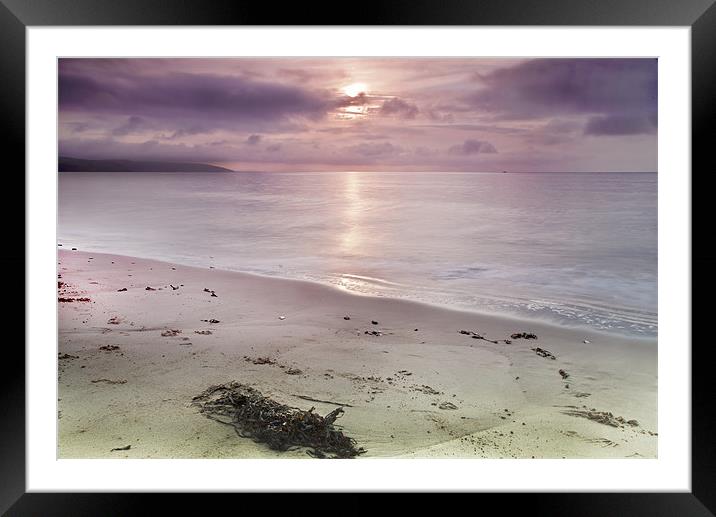 Saundersfoot Beach Sunrise Framed Mounted Print by Simon West