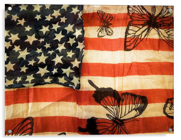 stars, stripes and butterflies Acrylic by Heather Newton