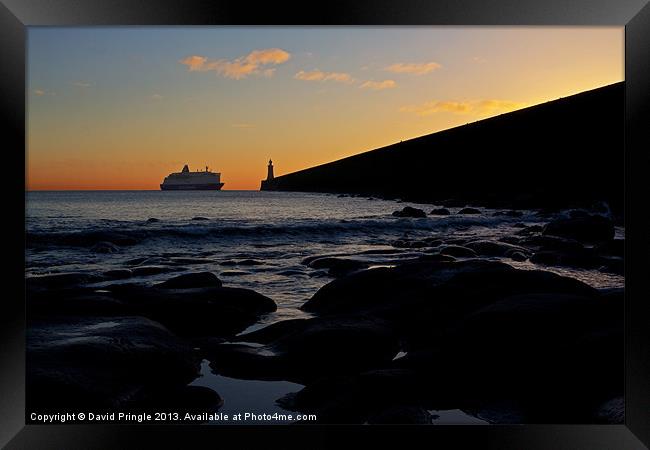 Tynemouth Pier Sunrise Framed Print by David Pringle