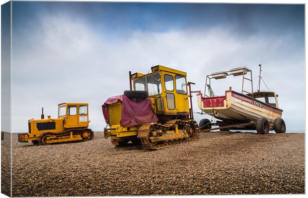 Two tractors and a boat! Canvas Print by Stephen Mole