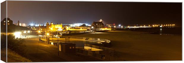 Gorleston Seafront at night Canvas Print by Howie Marsh