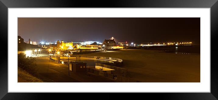 Gorleston Seafront at night Framed Mounted Print by Howie Marsh
