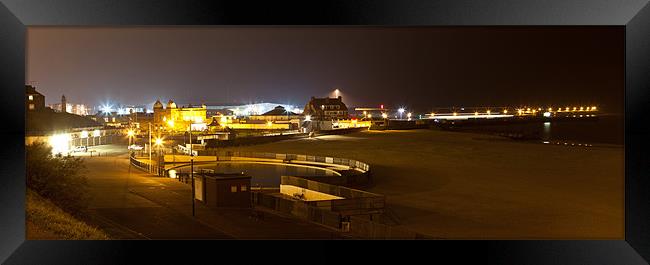 Gorleston Seafront at night Framed Print by Howie Marsh