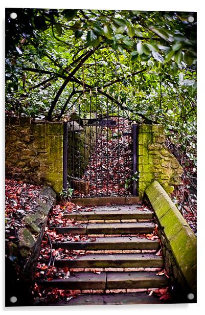 Llandaff Cathedral Steps, Cardiff, Wales, UK Acrylic by Mark Llewellyn