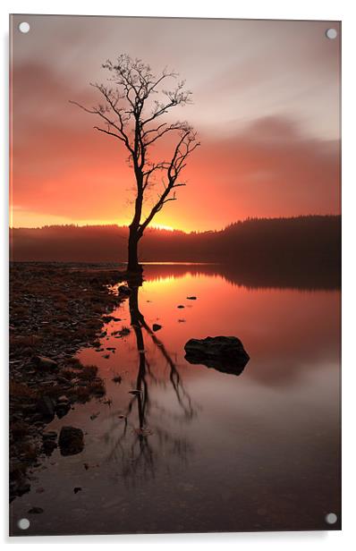Loch Ard Sunrise Acrylic by Grant Glendinning