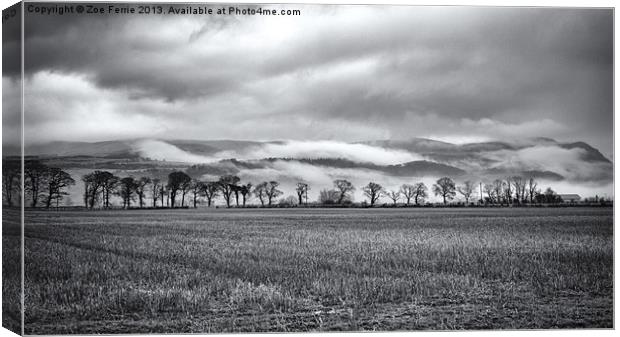 Misty Day on The Trossachs Canvas Print by Zoe Ferrie
