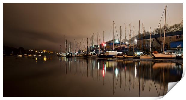 Boat yard at Night Print by Ian Cocklin